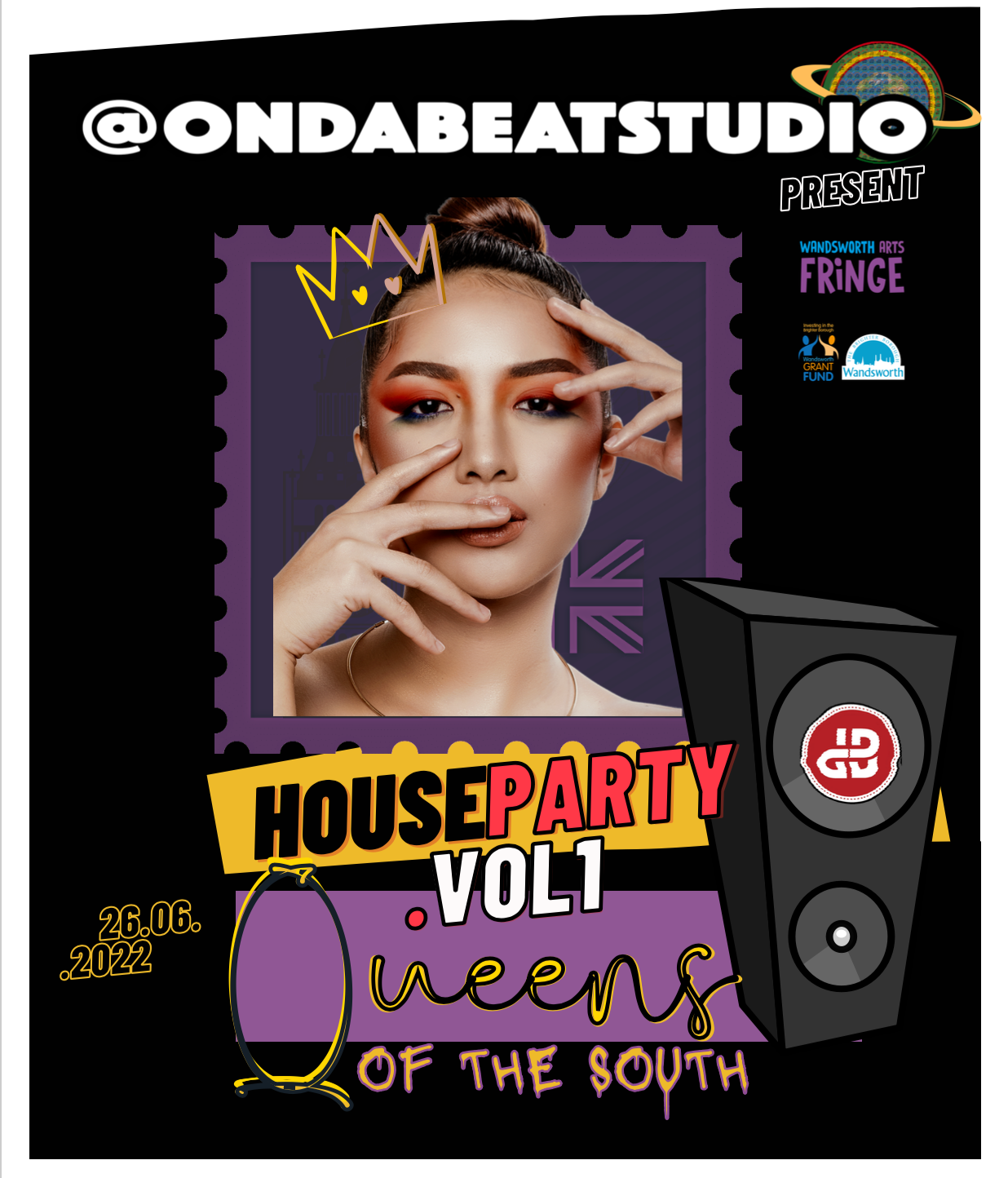 WAF - 10—26 JUNE 2022 flyer poster ondabeat studio houseparty Southern flavours Queens of the south